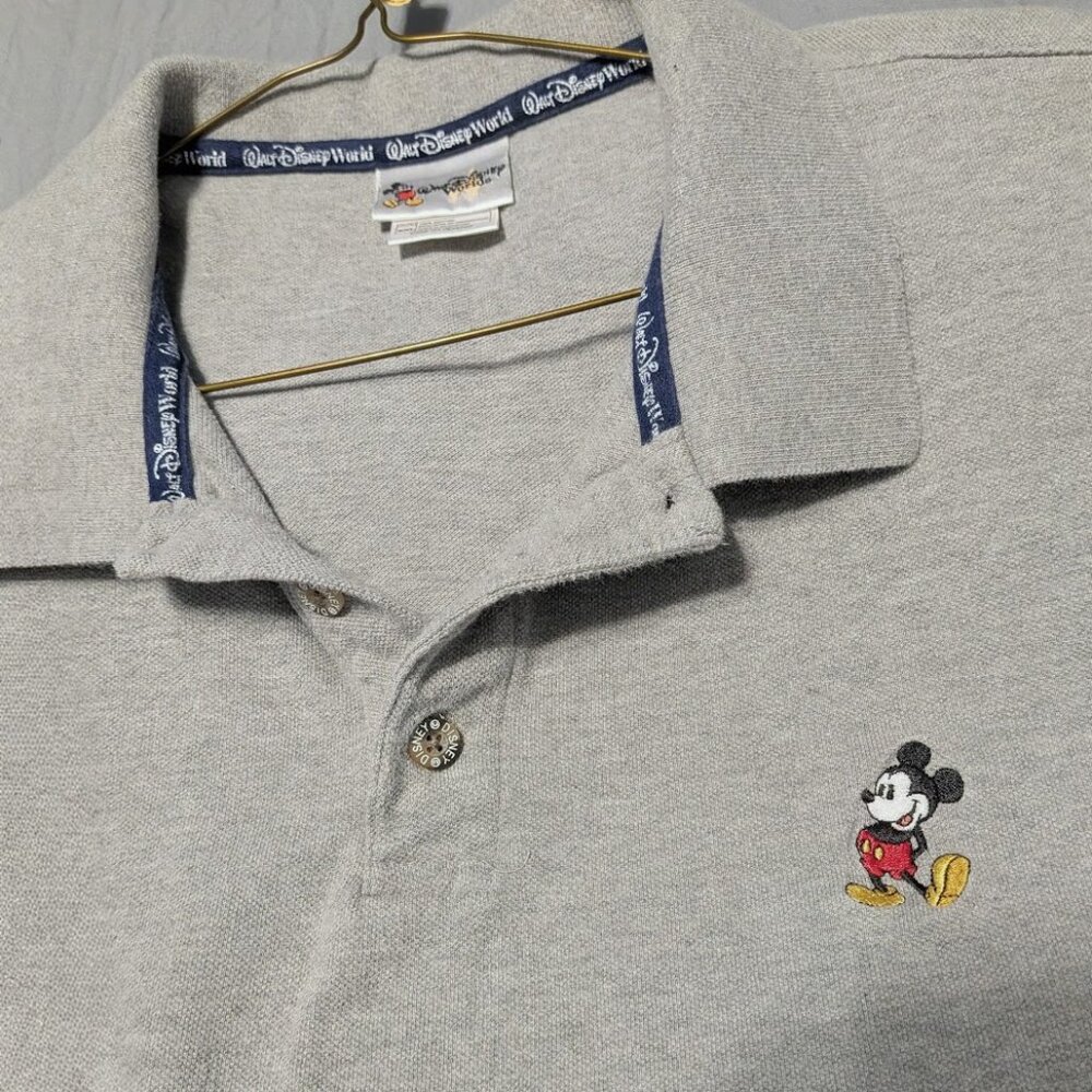 Walt Disney World Men's XXL Polo Grey with Embroidered Logo